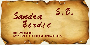 Sandra Birdić vizit kartica